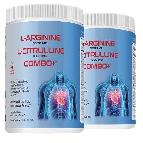 L-Arginine 5000mg L-Citrulline 1000mg Combo Powder 16 Oz